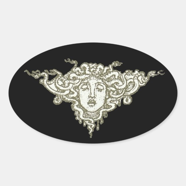 Sticker Ovale Medusa par Walter Crane (Devant)