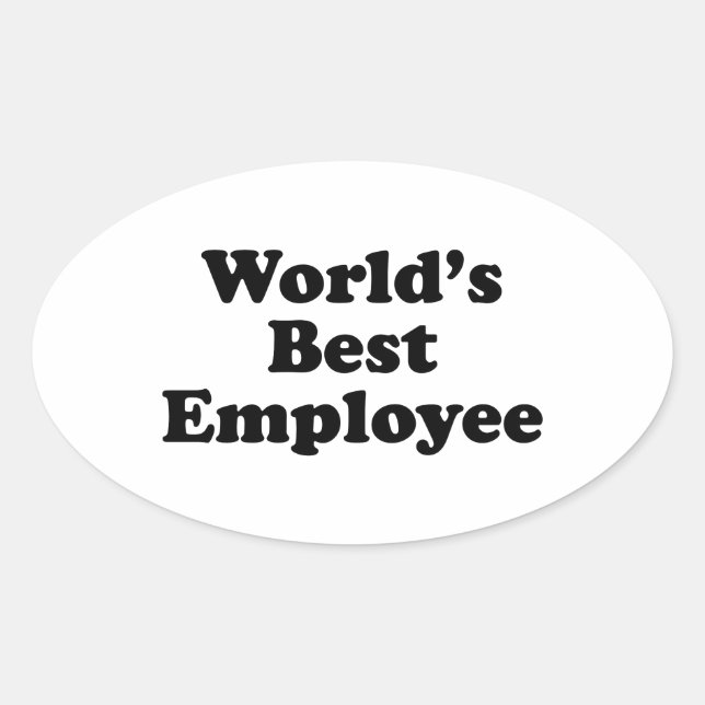 Sticker Ovale Meilleur employé du monde (Devant)