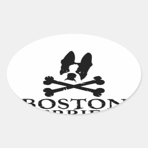 Sticker Ovale Merch officiel Boston Terriers Rock