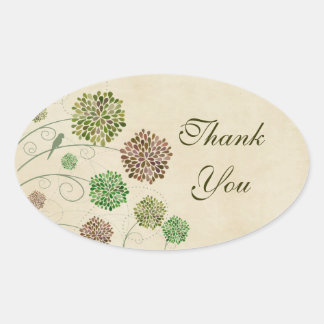 Sticker ovale Merci de mariage Dahlia Garden