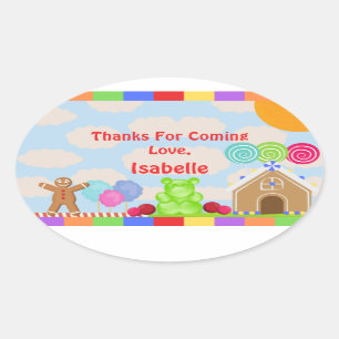 Sticker Ovale Merci du Parti Candyland