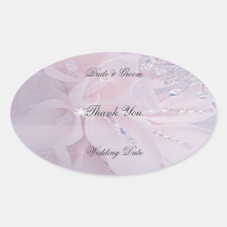 Sticker Ovale Merci Mariage diamant