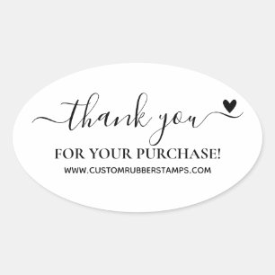 Sticker Ovale Merci pour votre achat   Petite Entreprise