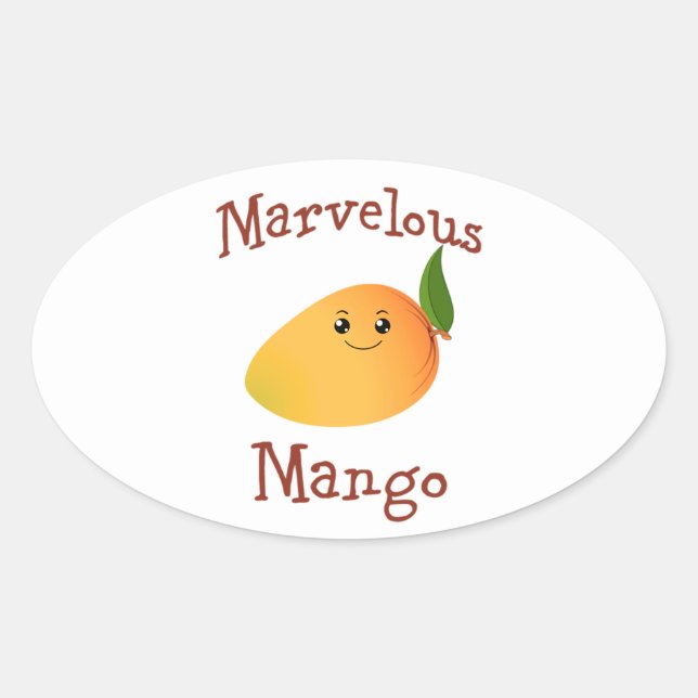 Sticker Ovale Merveilleux Mango (Devant)