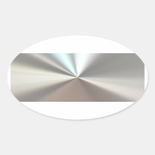 Sticker Ovale Metal d'artistic silver