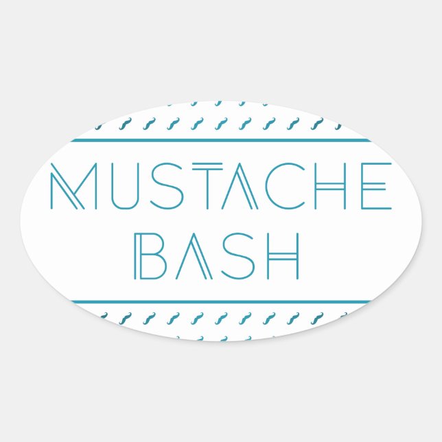 Sticker Ovale Métro Mustache Bash (Devant)