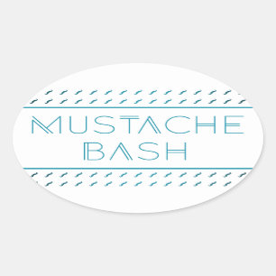 Sticker Ovale Métro Mustache Bash