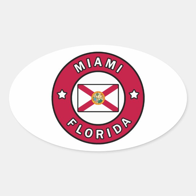 Sticker Ovale Miami Floride (Devant)