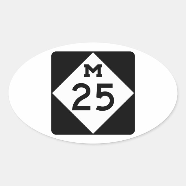 Sticker Ovale Michigan M-25 (Devant)