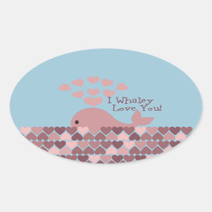 Sticker Ovale Mignonne, Je T'Aime ! design