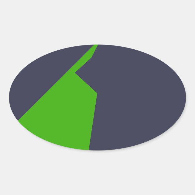 Sticker Ovale Minimalisme Vert Blanc (Devant)