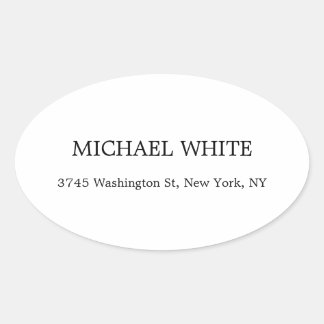 Sticker Ovale Minimaliste noir & blanc moderne clair
