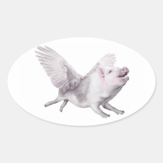 Sticker Ovale Miracles Possibilité Joy Flying Pigs When Pigs Fly