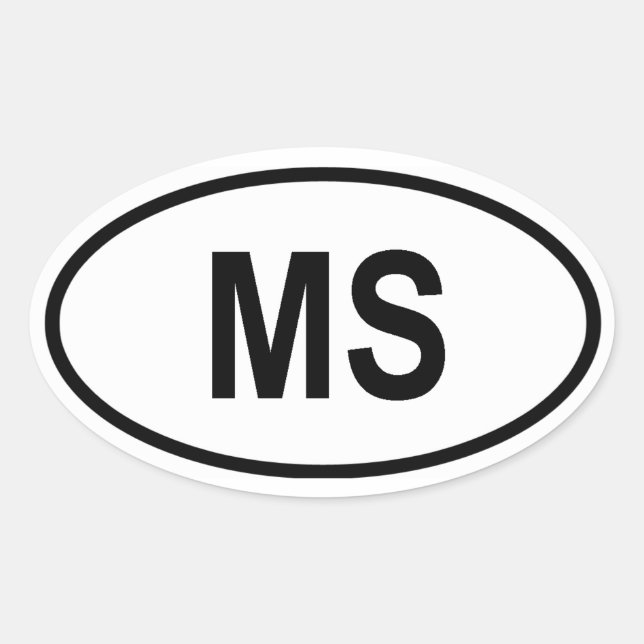 Sticker Ovale Mississippi "MS" (Devant)