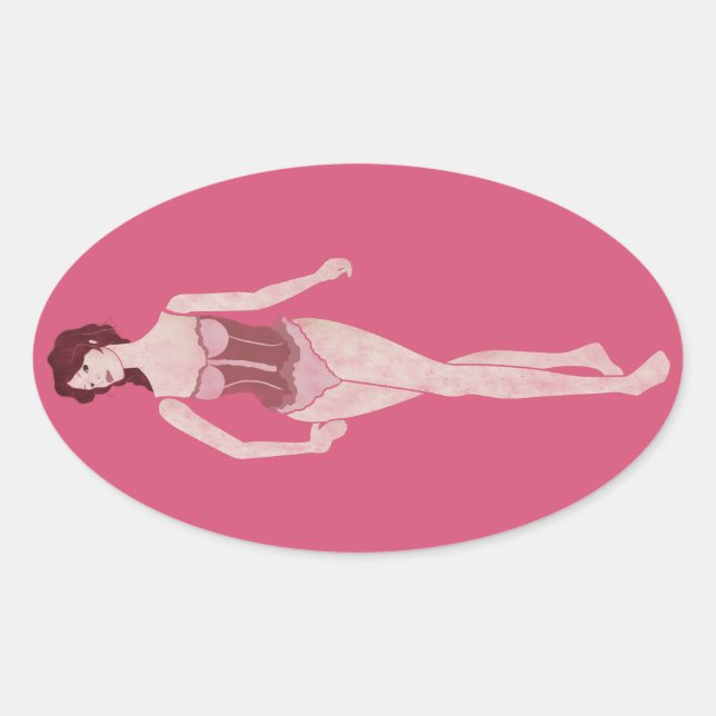 Sticker Ovale m'lady mannequin (Devant)