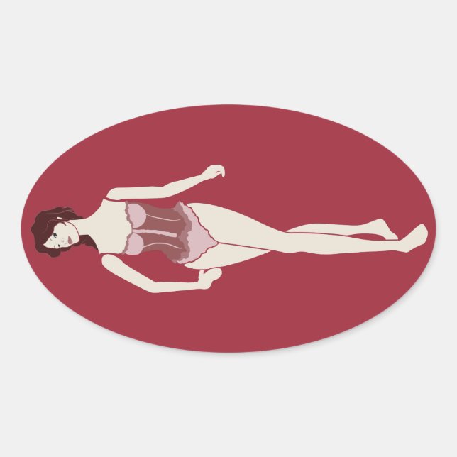 Sticker Ovale m'lady mannequin (Devant)