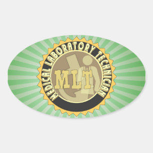 STICKER OVALE MLT BADGE TECHNICIEN DE LABORATOIRE MÉDICALE