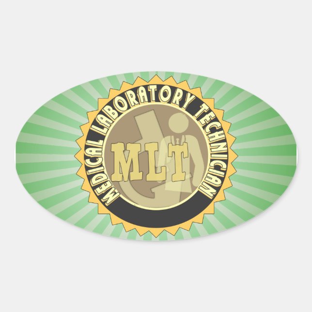 STICKER OVALE MLT BADGE TECHNICIEN DE LABORATOIRE MÉDICALE (Devant)
