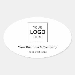 Sticker Ovale Modèle de logo d'entreprise personnalisé