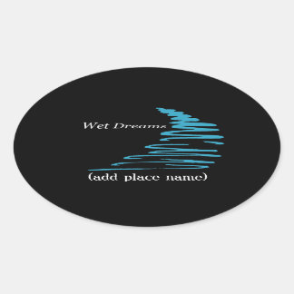 Sticker Ovale Modèle de paramètres de suppression de lignes_Wet