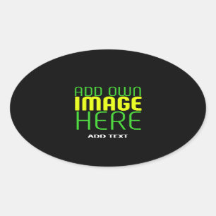 STICKER OVALE MODÈLE DE TEXTE D'IMAGE NOIRE SIMPLE ET MODERNE