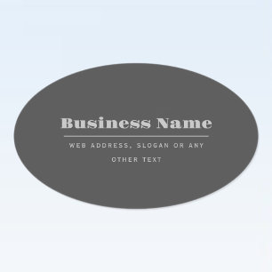 Sticker Ovale Modèle de texte rétro-modern éditable Gris foncé