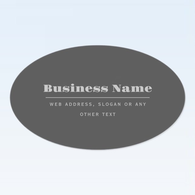 Sticker Ovale Modèle de texte rétro-moderne modifiable | Gris ch (Créateur téléchargé)