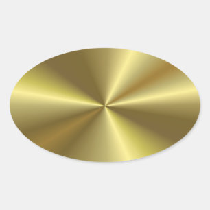Sticker Ovale Modèle moderne Faux Gold Metallic Look
