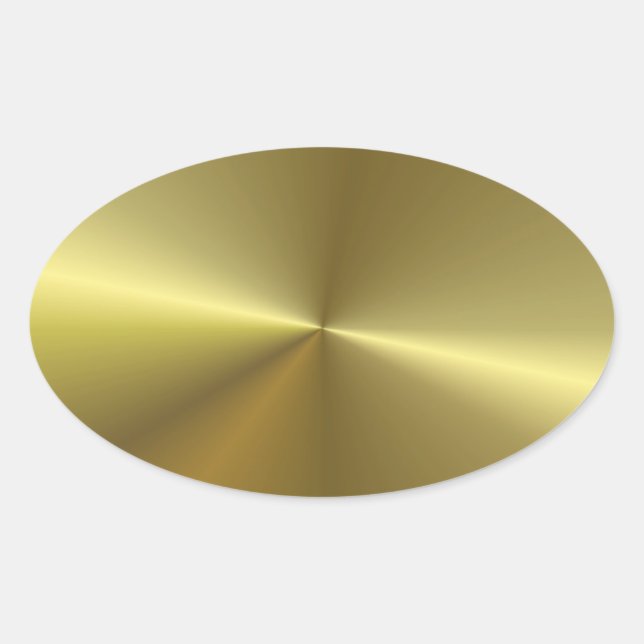 Sticker Ovale Modèle vierge élégant de look métallisé or faux (Devant)