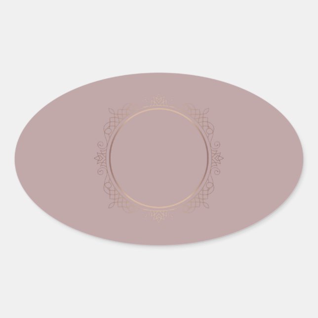 Sticker Ovale Modèle vierge élégant rose gold à personnaliser (Devant)
