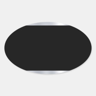 Sticker Ovale Modèle vierge personnalisé Faux Argent Noir Élégan