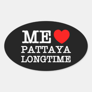 STICKER OVALE MOI AIME PATTAYA LONGTIME