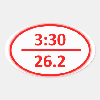 Sticker Ovale Moins de 3 h 30 pour un marathon