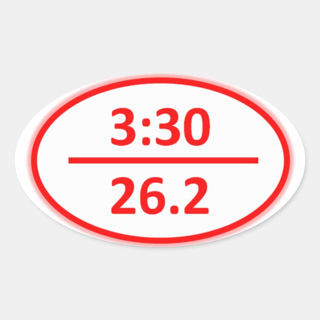 Sticker Ovale Moins de 3 h 30 pour un marathon (Devant)