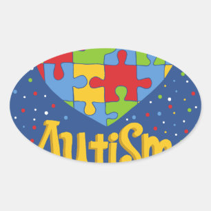 Sticker Ovale mois de sensibilisation sur l'autisme