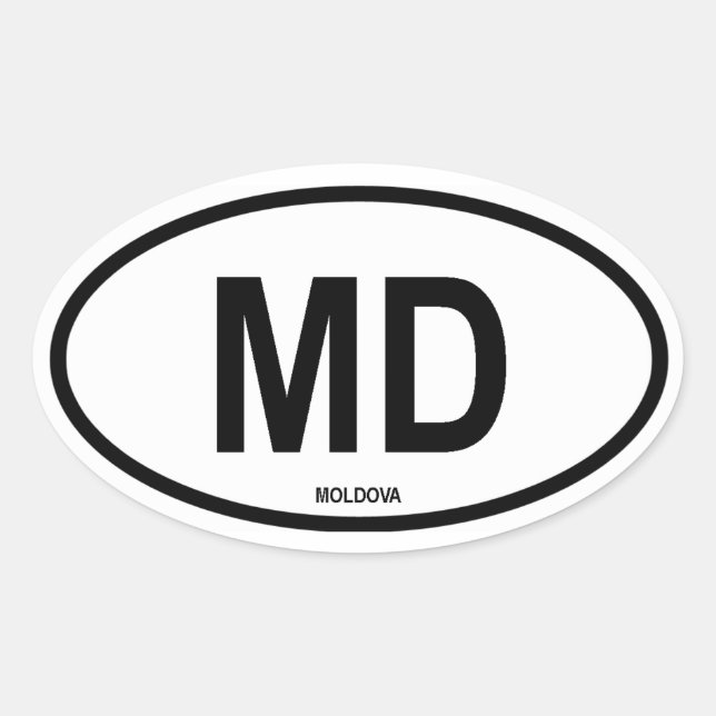 Sticker Ovale Moldavie "MD" (Devant)
