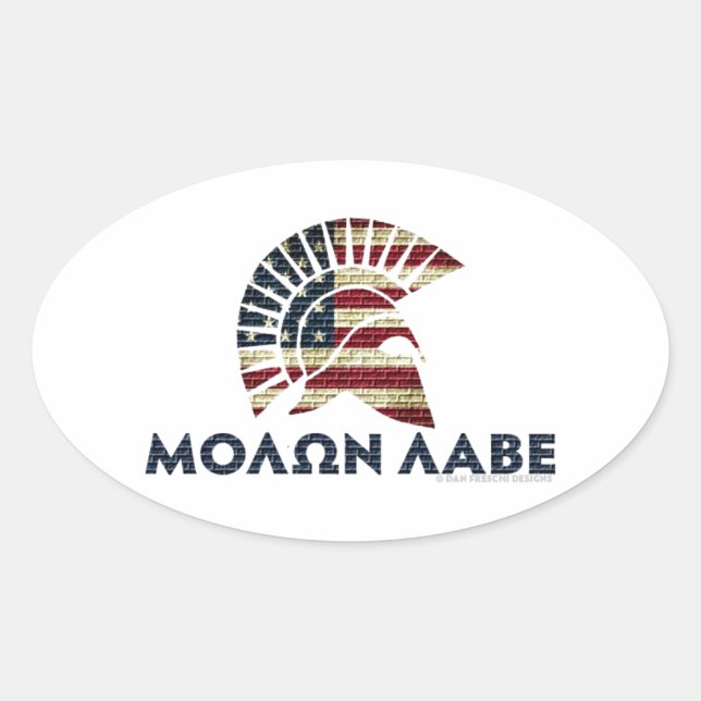 Sticker Ovale Molon Labe ! (Devant)