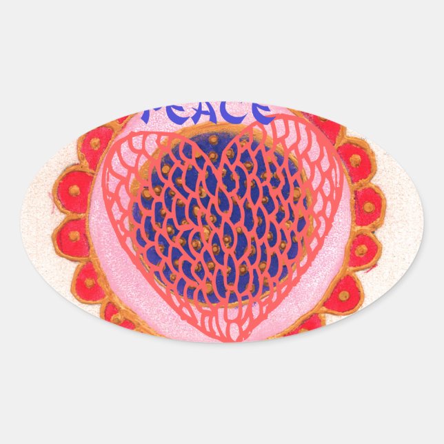 Sticker Ovale Mon coeur rentre pour la paix.png (Devant)