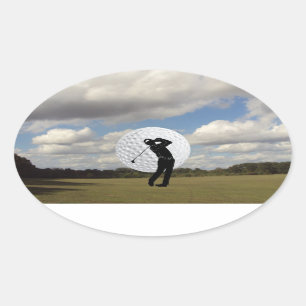 Sticker Ovale Monde de golf
