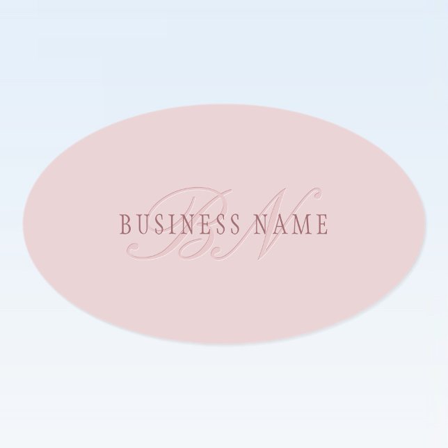 Sticker Ovale Monogramme d'aspect élégant | Or rose (Créateur téléchargé)
