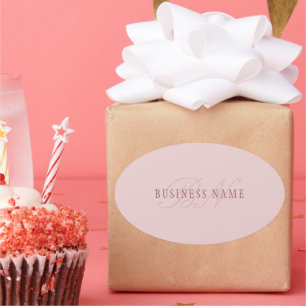 Sticker Ovale Monogramme élégant   Or Rose