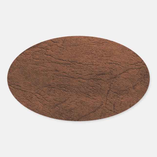 Sticker Ovale Monogramme en cuir Brown (Devant)