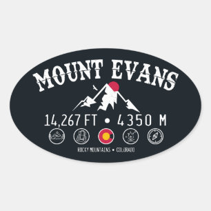 Sticker Ovale Mont Evans Wilderness 14er - Montagnes du Colorado