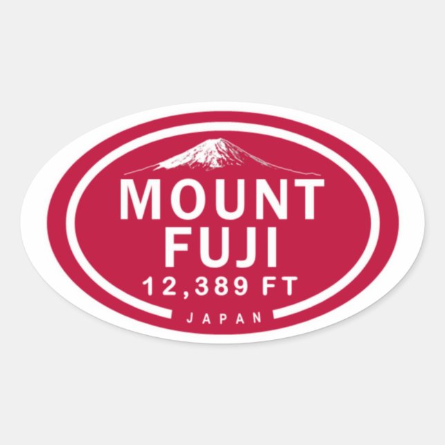 Sticker Ovale Mont Fuji 3389 FT Japon (Devant)