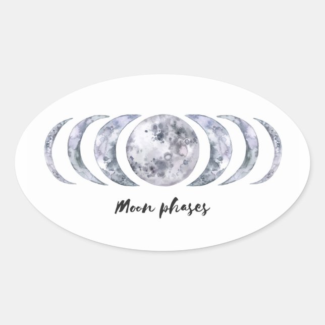 Sticker Ovale Moon Phases (Devant)