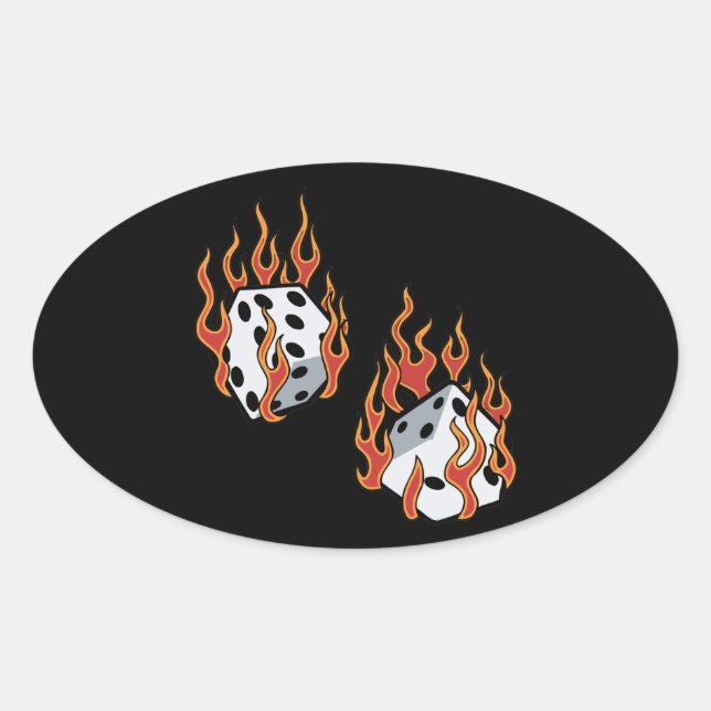 Sticker Ovale Morceau à flamme (Devant)
