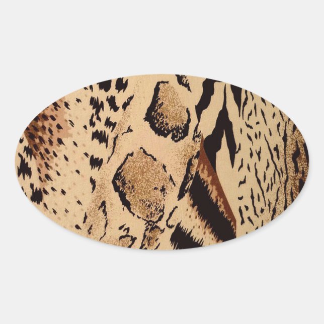 Sticker Ovale Motif Cheetah (Devant)