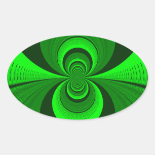 Sticker Ovale Motif de kaléidoscope Super Abstrait