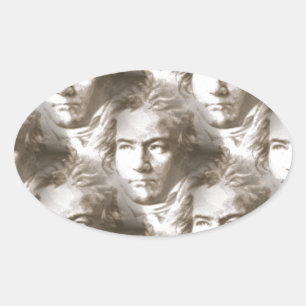 Sticker Ovale Motif de portrait Beethoven