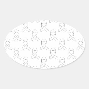 Sticker Ovale Motif de ruban blanc